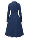 Blue 1970s Notched Collar Long Denim Dress