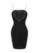 Black 1960s Strapless Woven Heart Dress