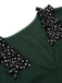 [Pre-Sale] Green 1950s Dots Ruffle Collar V-Neck Dress