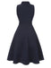 [Pre-Sale] 2PCS Navy Blue 1940s Lapel Pearl Romper & Skirt