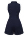 [Pre-Sale] 2PCS Navy Blue 1940s Lapel Pearl Romper & Skirt