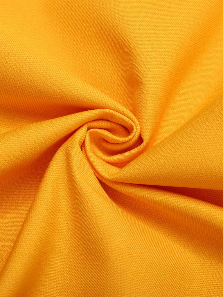 [Pre-Sale] Yellow 1960s Spaghetti Strap Colorblock Bow Dress