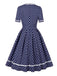 1950s Polka Dots Patchwork Swing Dress