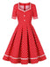 1950s Polka Dots Patchwork Swing Dress