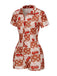 Brown & Red 1950s Cherry Checkerboard Lapel Romper