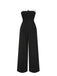 Black 1930s Solid Tube Top Jumpsuit