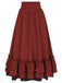 Retro 1940s Ruffle High-Low Hem Skirt