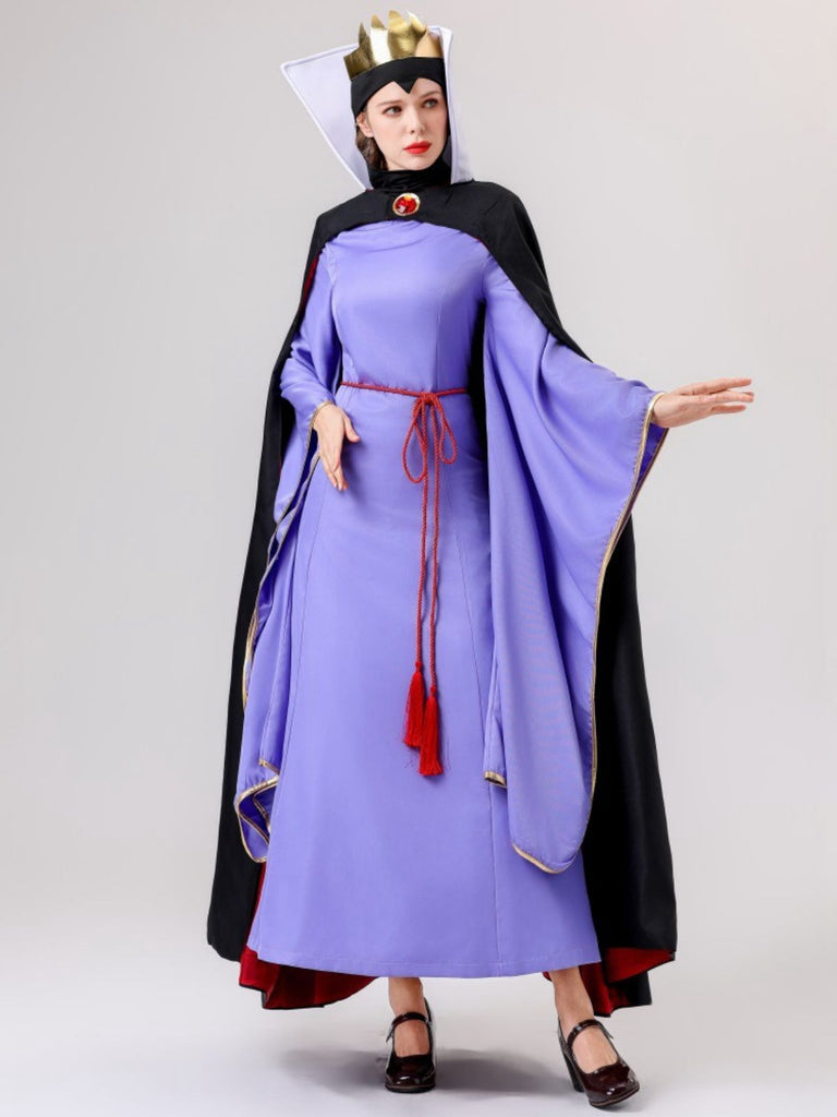 2PCS Purple 1940s Evil Queen Dress & Long Cloak