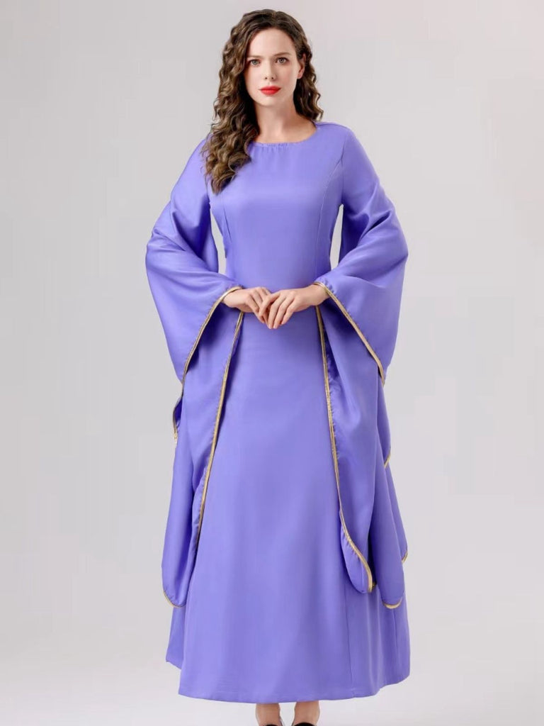 2PCS Purple 1940s Evil Queen Dress & Long Cloak