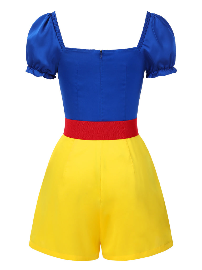 [Pre-Sale] Yellow 1950s Sweetheart Collar Bow Belt Romper