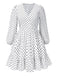 [Pre-Sale] [Plus Size] White 1950s Polka Dot V-Neck Dress