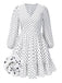 [Pre-Sale] [Plus Size] White 1950s Polka Dot V-Neck Dress