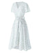 [Pre-Sale] White 1940s Cotton Slanted Tie Floral Dress