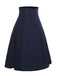 [Pre-Sale] Blue 1950s Solid Buttons Pleated A-Line Skirt