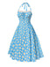 [Pre-Sale] Blue 1950s Halter Lace Daisy Dress