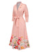 Pink 1940s Floral Tie-Up Blazer Dress