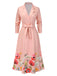 Pink 1940s Floral Tie-Up Blazer Dress