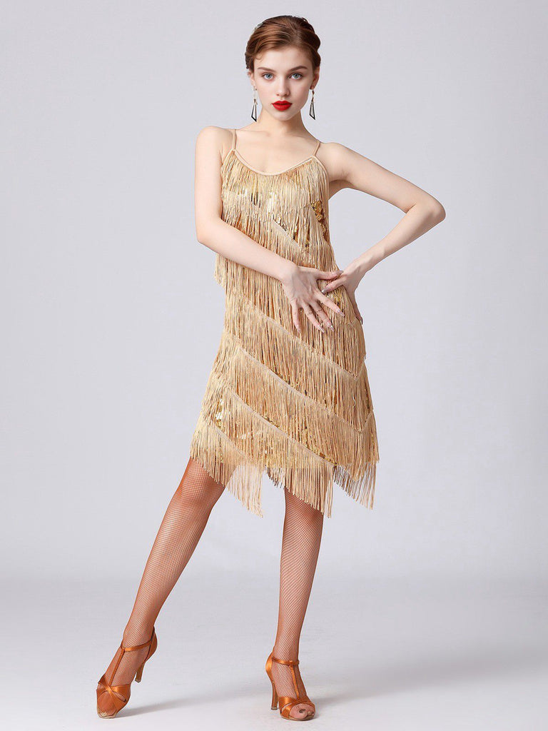 1920s Charleston Layered Tassel Straps Dress