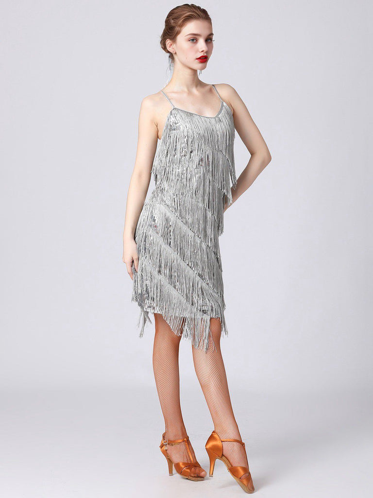 1920s Charleston Layered Tassel Straps Dress