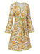 [Pre-Sale] Yellow 1970s Bowknot Hippie Sunflower Dress