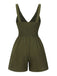 Green 1940s Solid Hollow-Out Twisted Romper