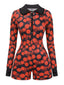 Black And Red 1970s Balloon Ghost Face Romper