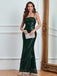 Green 1930s Spaghetti Strap Sequined Maxi Dress