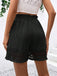 Black 1960s Solid Hollow Tassels Shorts