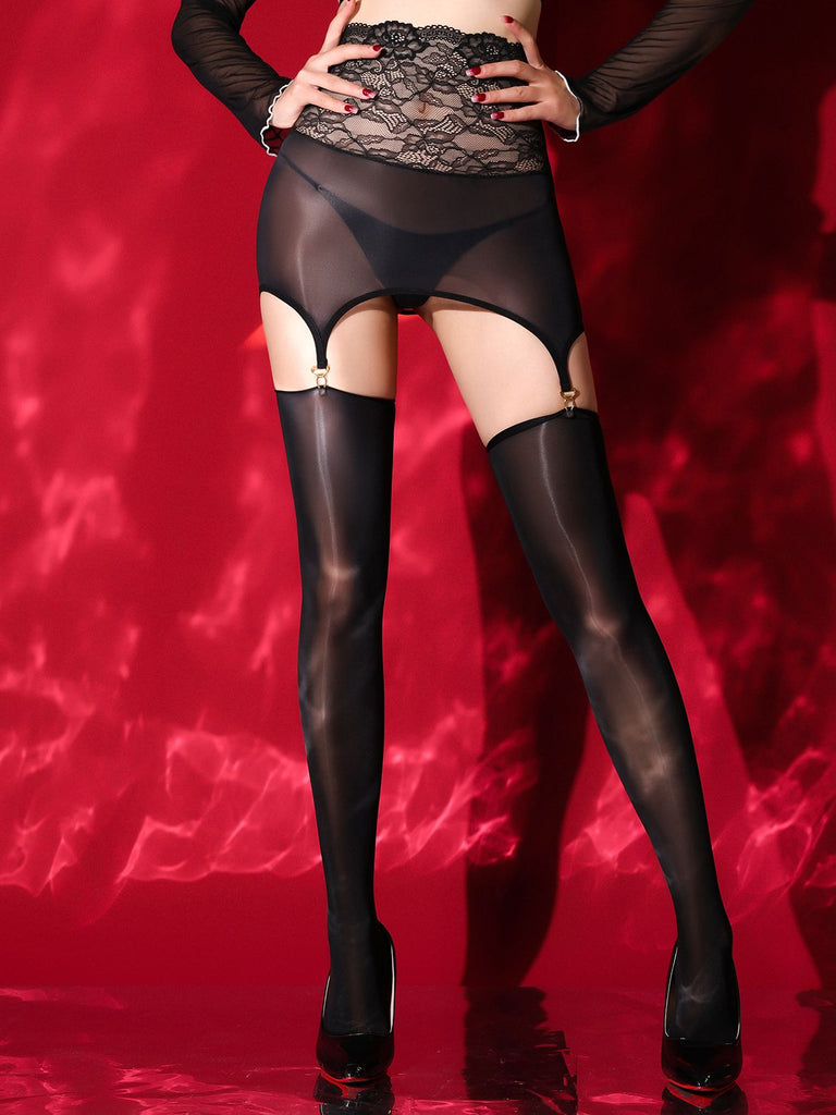 Lace Sheer Suspender Garter Stockings