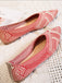 Knitted Jacquard Pointed Flat Shoes