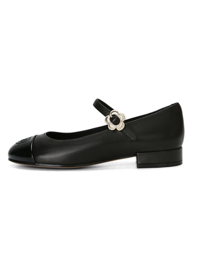 Mary Jane Thick Heel Leather Shoes