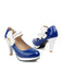 Mary Jane Color Block Side Bow High Heel Shoes