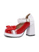 Mary Jane Color Block Chunky Heel Shoes