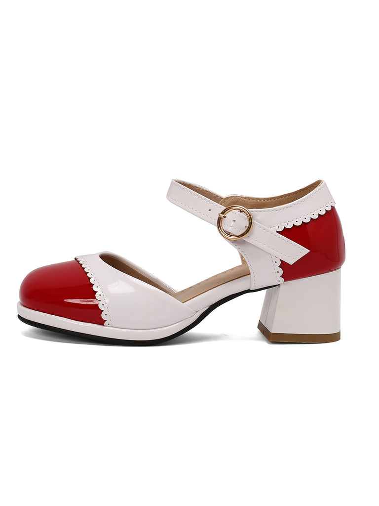 Retro Mary Jane Round Toe High Heel Shoes