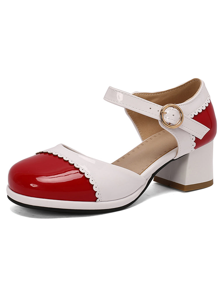 Retro Mary Jane Round Toe High Heel Shoes