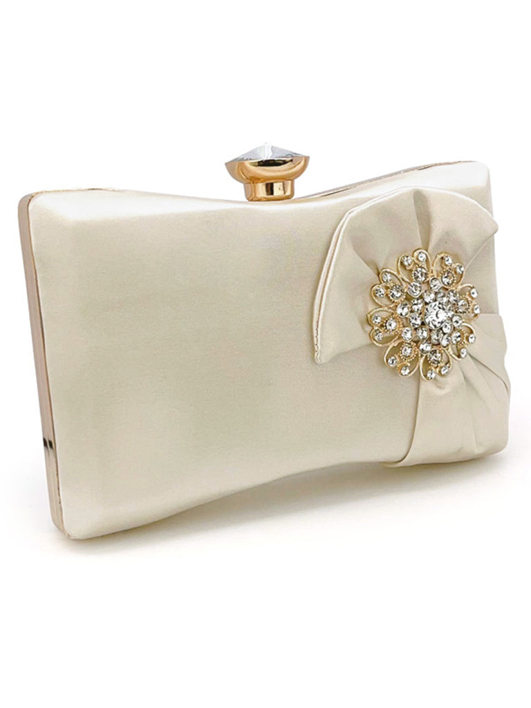 Retro Satin Diamond Evening Handbag