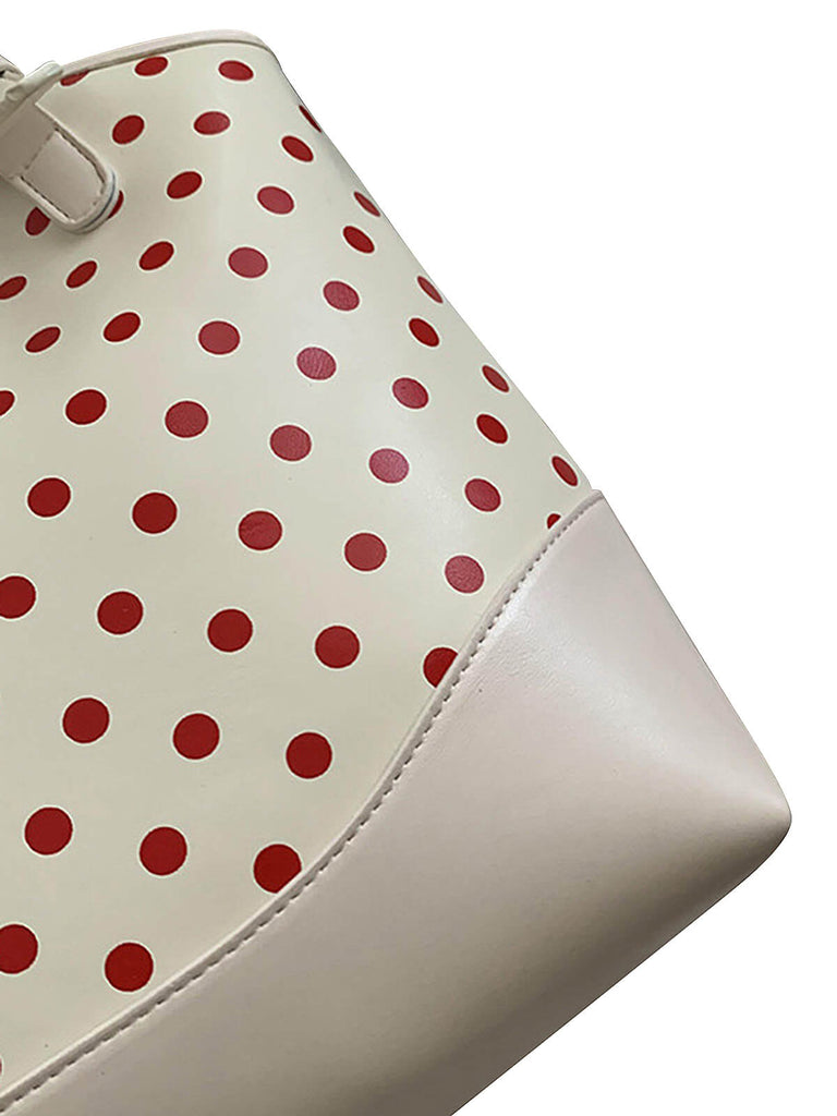 Polka Dots Patchwork Leather Tote Bag