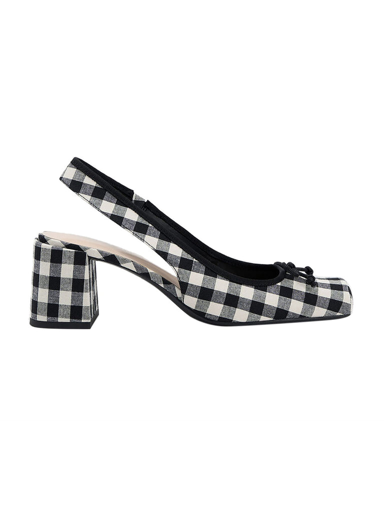 Retro Mary Jane Plaid Chunky Heel Shoes