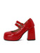 Retro Mary Jane Patent Leather Platform Chuny Heels