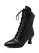 Retro Leather High Heel Boots