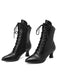 Retro Leather High Heel Boots