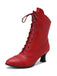 Retro Leather High Heel Boots