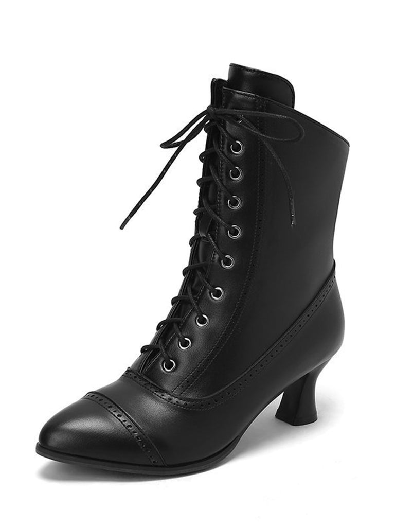 Lace up kitten heel ankle boots best sale