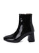 Retro Christmas Patent Leather Block Heel Ankle Boots