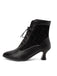 Lace Pointed Leather Heel Vintage Boots