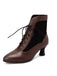 Lace Pointed Leather Heel Vintage Boots