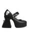 Black Skull Buckle Strap Platform Chunky Shoes