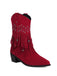 Flannelette Cone Heel Western Boots