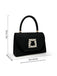 Black Top Handle Rhinestones Envelope Clutch Bag