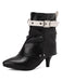 Retro Contrast Kitten Heel Ankle Boots